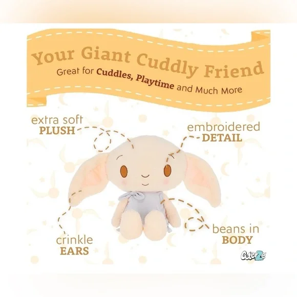 Harry Potter Cuteeze Dobby 25 inches plush toys cuddle for kids chritmas gift - Picture 3 of 7